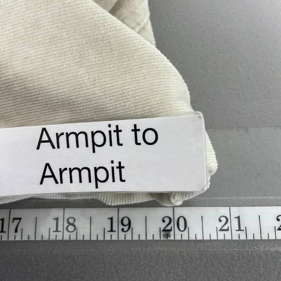 Live a Little Corduroy Jacket Buttons Flare Cream Size Large L - Picture 15 of 16